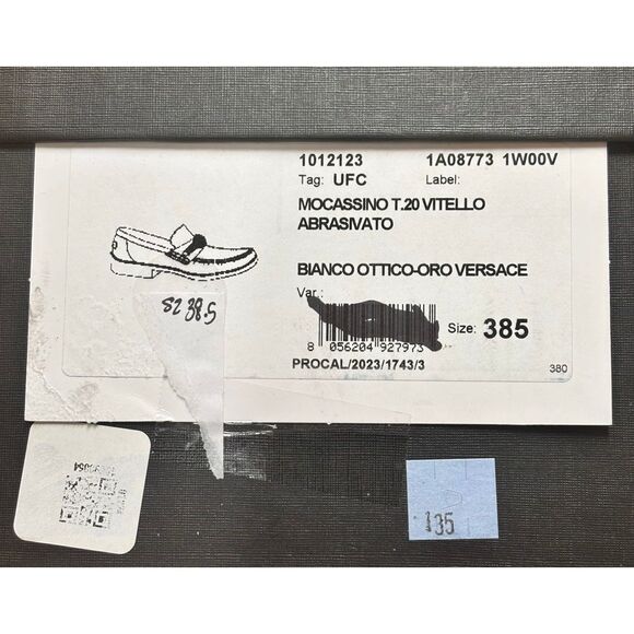 Versace Medusa '95 leather loafers in White NWB Size 38.5/ US 8 1/2 - Picture 9 of 10